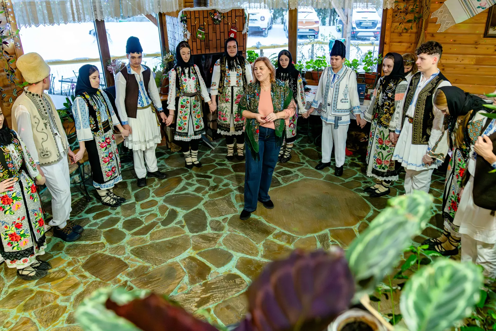 Traditional moment during an event at Izvorul Bucuriei